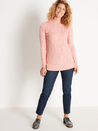 Pull col montant maille torsadée - Daxon - 