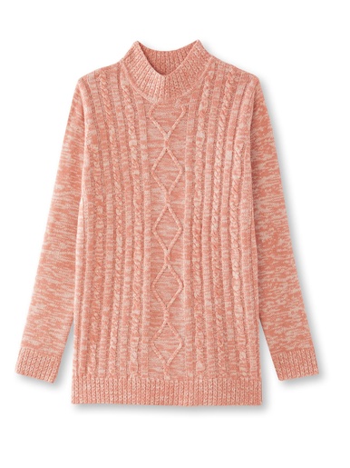 Pull col montant maille torsadée - Daxon - 