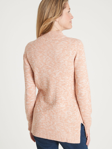Pull col montant maille torsadée
