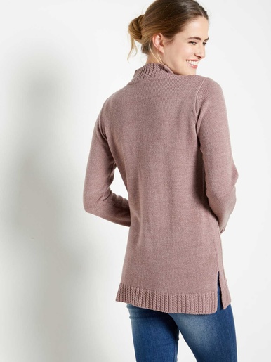 Pull col montant maille torsadée - Daxon - 
