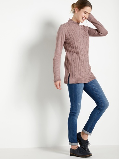 Pull col montant maille torsadée - Daxon - 