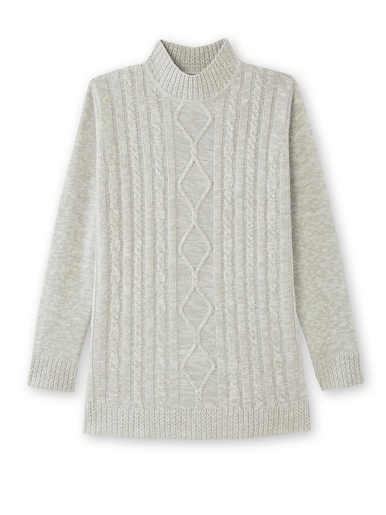Pull col montant maille torsadée