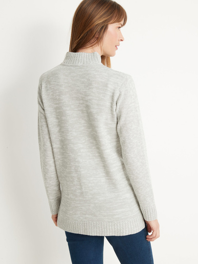 Pull col montant maille torsadée