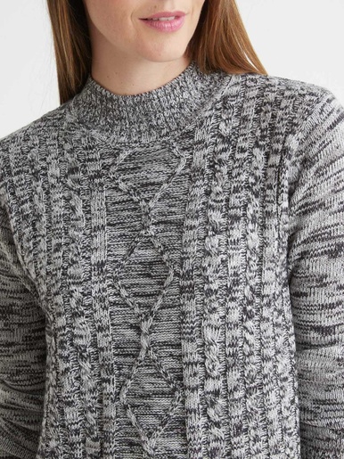 Pull col montant maille torsadée