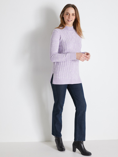 Pull col montant maille torsadée - Daxon - 