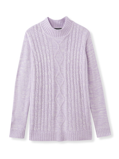 Pull col montant maille torsadée - Daxon - 