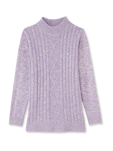 Pull col montant maille torsadée