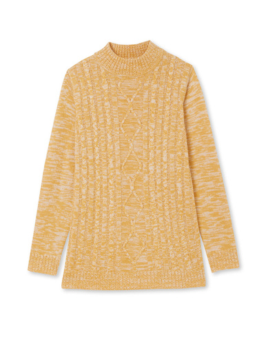 Pull col montant maille torsadée