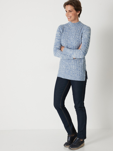 Pull col montant maille torsadée