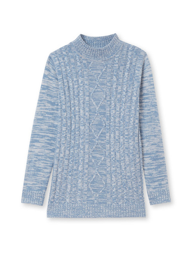 Pull col montant maille torsadée