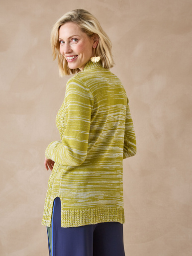 Pull col montant maille torsadée