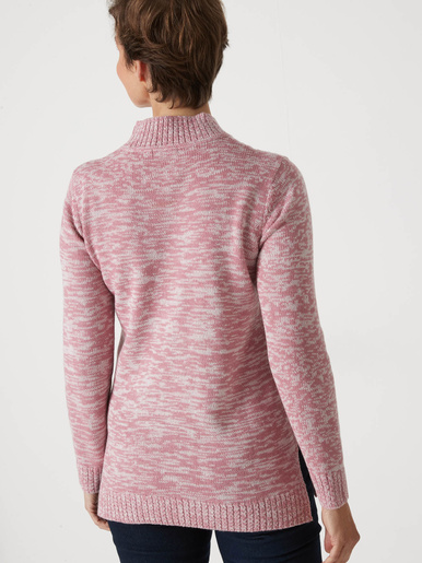 Pull col montant maille torsadée