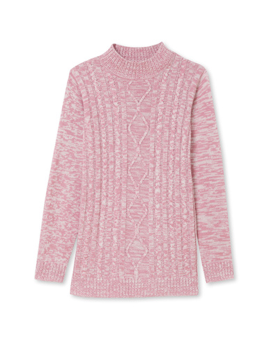 Pull col montant maille torsadée