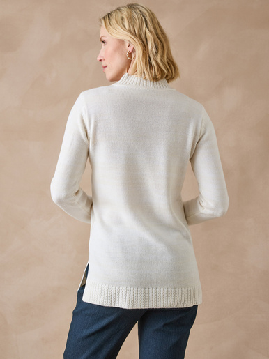 Pull col montant maille torsadée