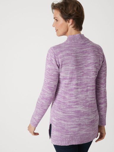 Pull col montant maille torsadée