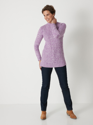 Pull col montant maille torsadée