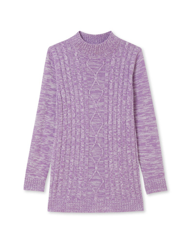 Pull col montant maille torsadée