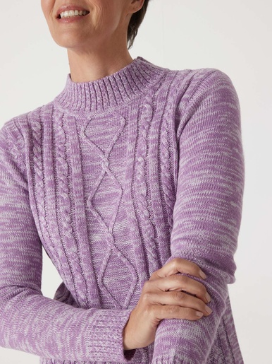 Pull col montant maille torsadée