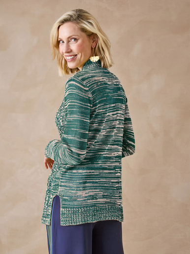 Pull col montant maille torsadée