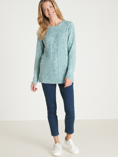 Pull torsadé encolure ronde