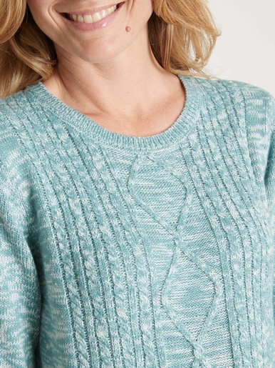 Pull torsadé encolure ronde