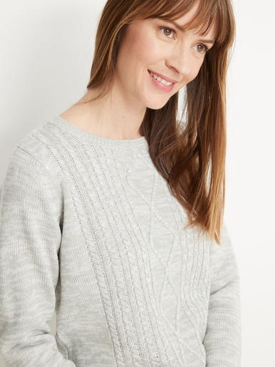 Pull torsadé encolure ronde