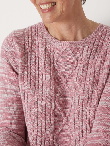 Pull torsadé encolure ronde