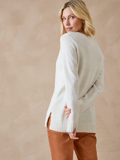 Pull torsadé encolure ronde