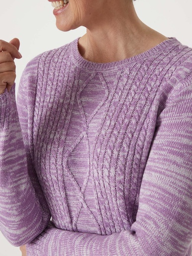 Pull torsadé encolure ronde