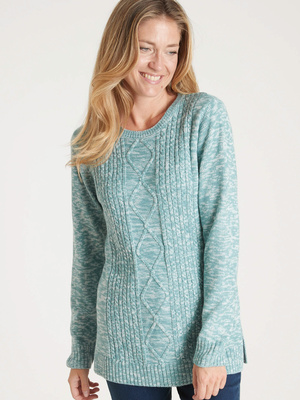 Pull torsadé encolure ronde