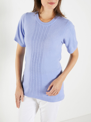 Pull toucher cachemire manches courtes