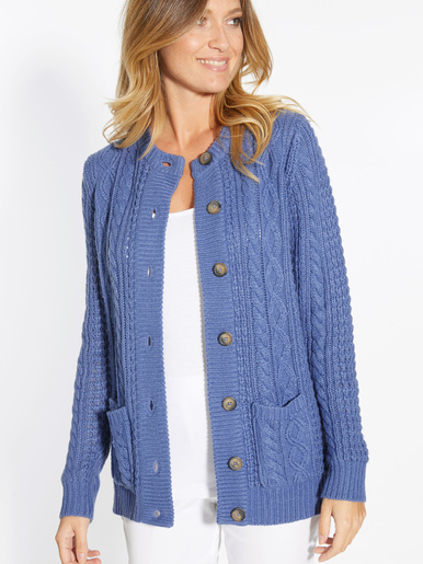 Cardigan torsadé col rond - Daxon - Jean