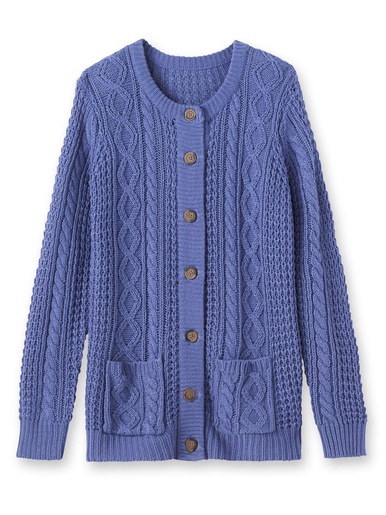 Cardigan torsadé col rond