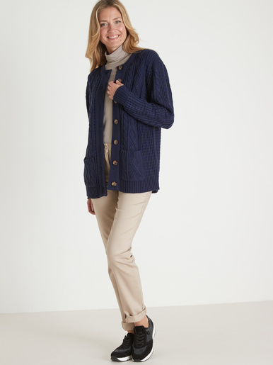 Cardigan torsadé col rond