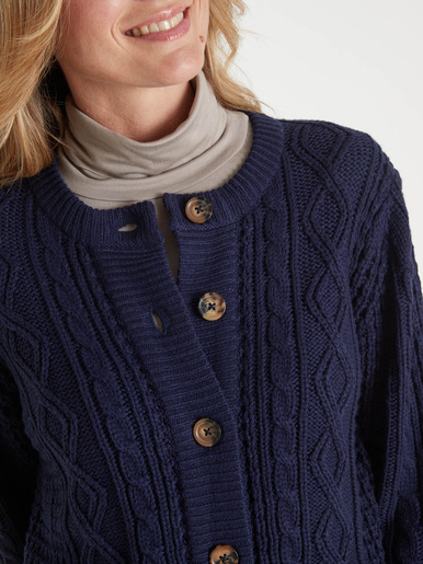 Cardigan torsadé col rond