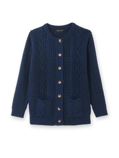 Cardigan torsadé col rond