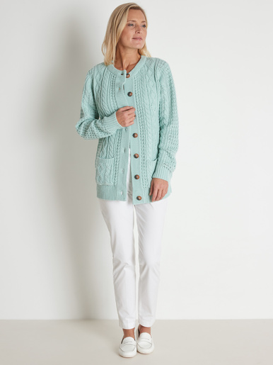 Cardigan torsadé col rond