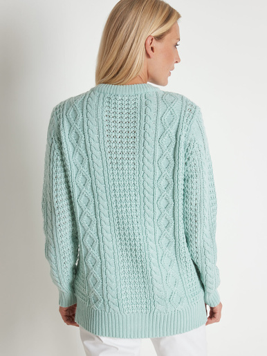 Cardigan torsadé col rond