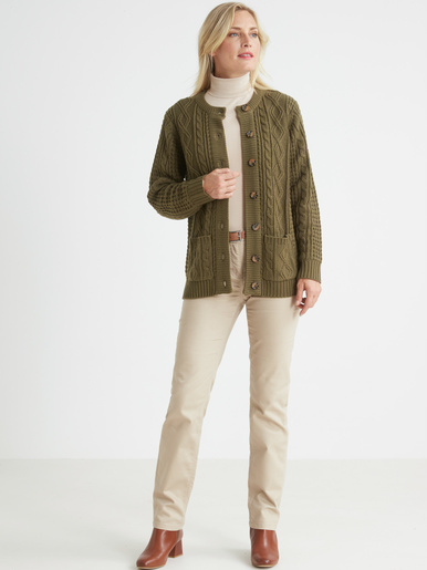 Cardigan torsadé col rond - Daxon - 