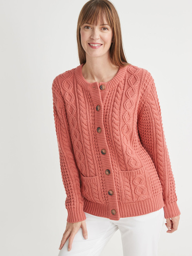 Cardigan torsadé col rond - Daxon -