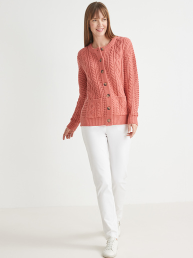 Cardigan torsadé col rond