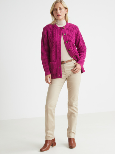 Cardigan torsadé col rond