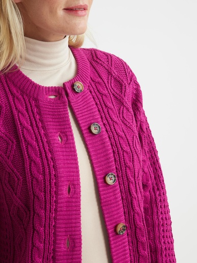 Cardigan torsadé col rond