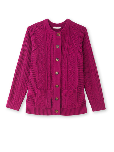 Cardigan torsadé col rond