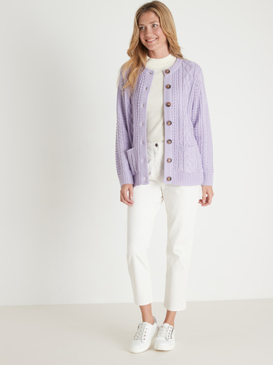 Cardigan torsadé col rond
