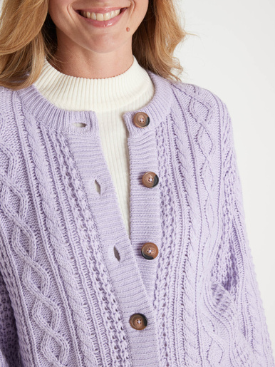 Cardigan torsadé col rond