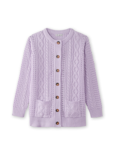 Cardigan torsadé col rond