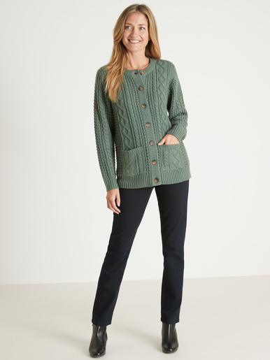Cardigan torsadé col rond