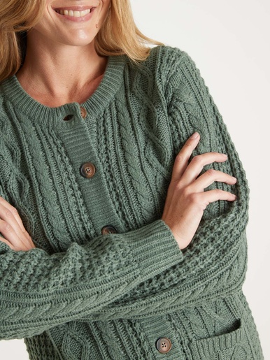 Cardigan torsadé col rond