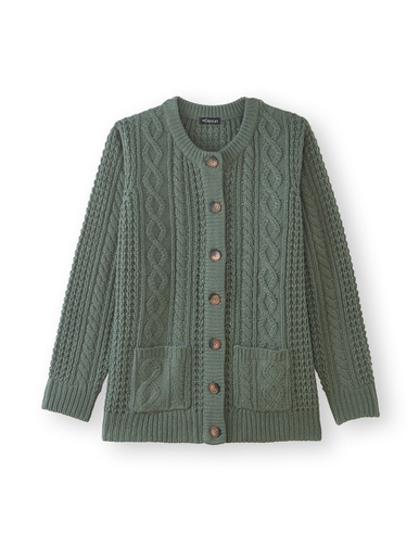 Cardigan torsadé col rond